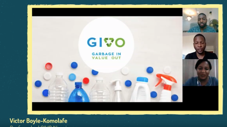 Presentation title slide: GIVO - Garbage In Value Out - Victor Boyle-Komolafe